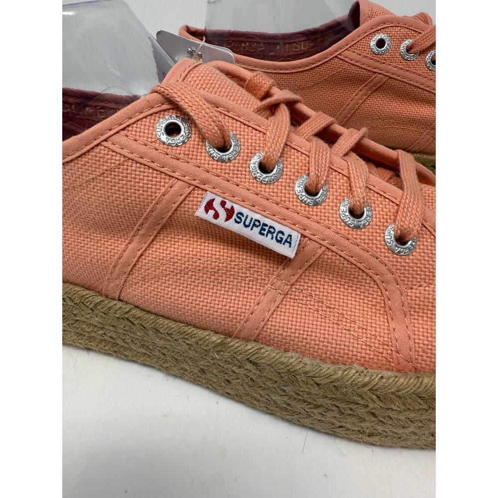 Superga Platform Espadrille Sneakers Women's 9.5 (41) Coral Casual Statement NWT - Picture 8 of 16